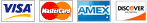 Accepted card are Mastercard, Visa, American Express, Discover.
