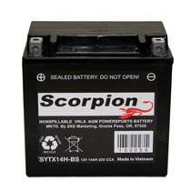 YTX14-BS Scorpion 12v 200 CCA Sealed AGM Motorcycle Battery